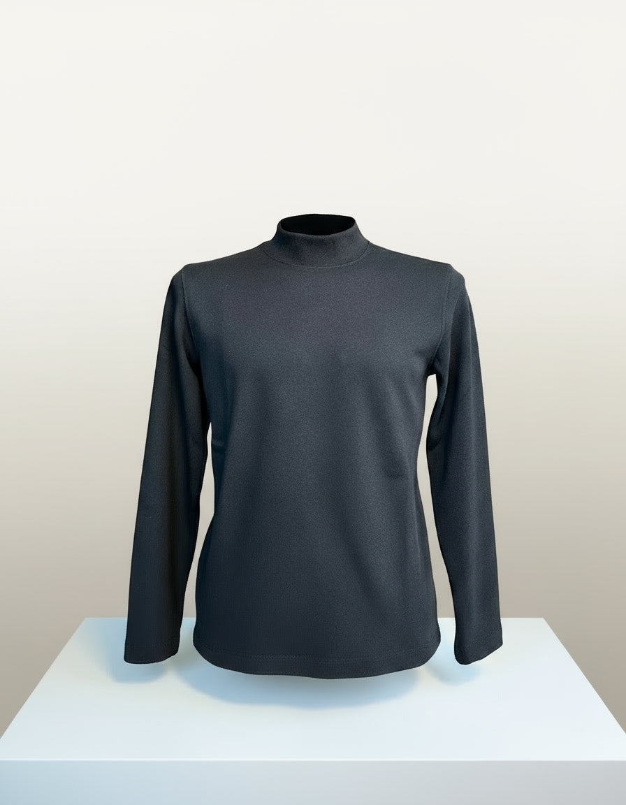 Siyah balıkçı yaka kazak ön görünüm - Crux Giyim"