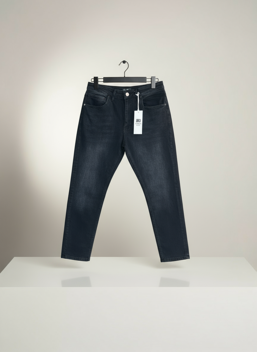 Rahat kesim siyah jean pantolon ön görünüm - Crux Giyim