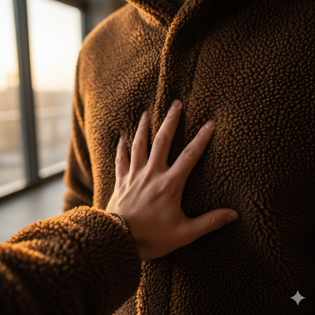 Kapüşonlu Fermuarlı Kahverengi Erkek Mont- Rahat Kesim