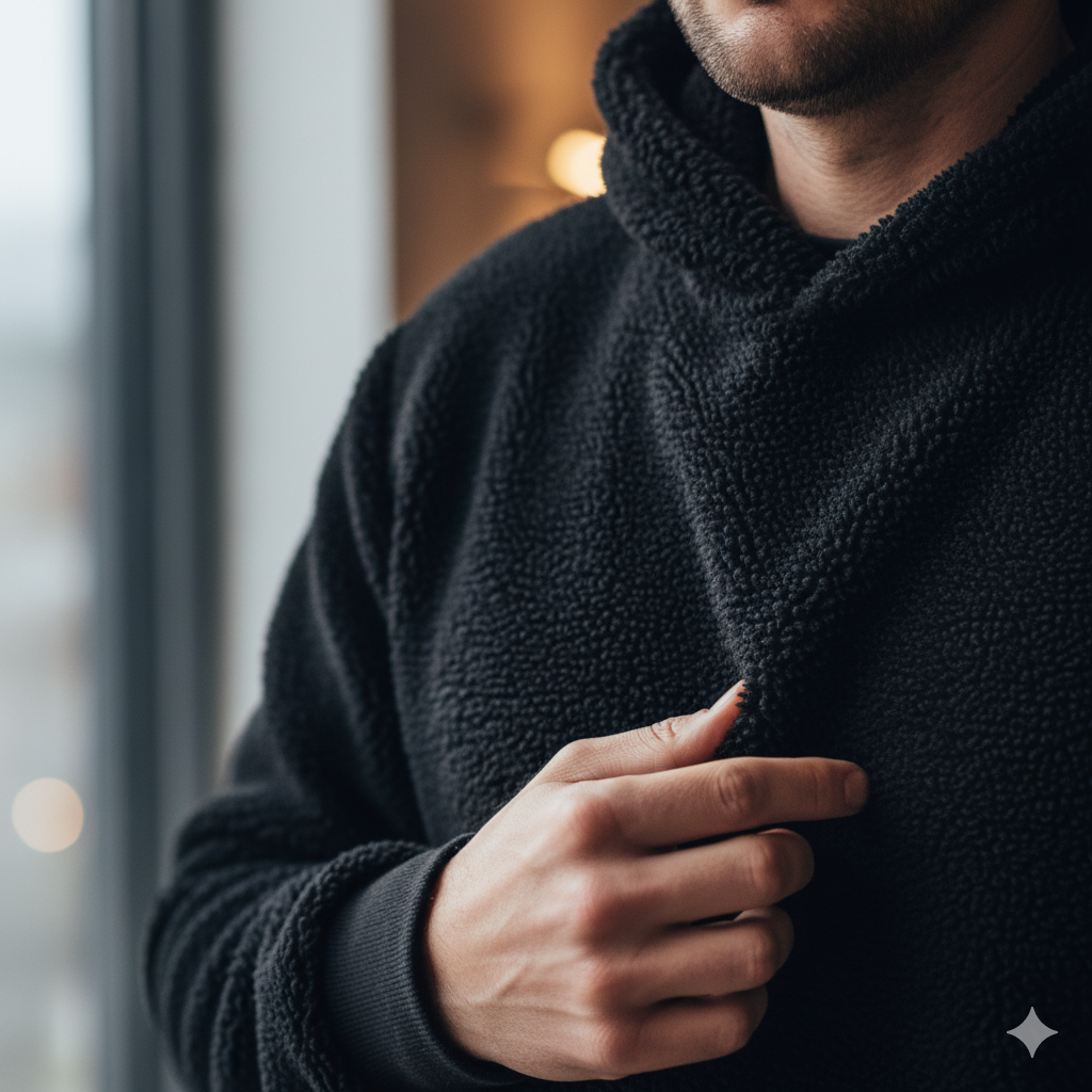 Kapüşonlu Fermuarlı Siyah Erkek Mont - Rahat Kesim