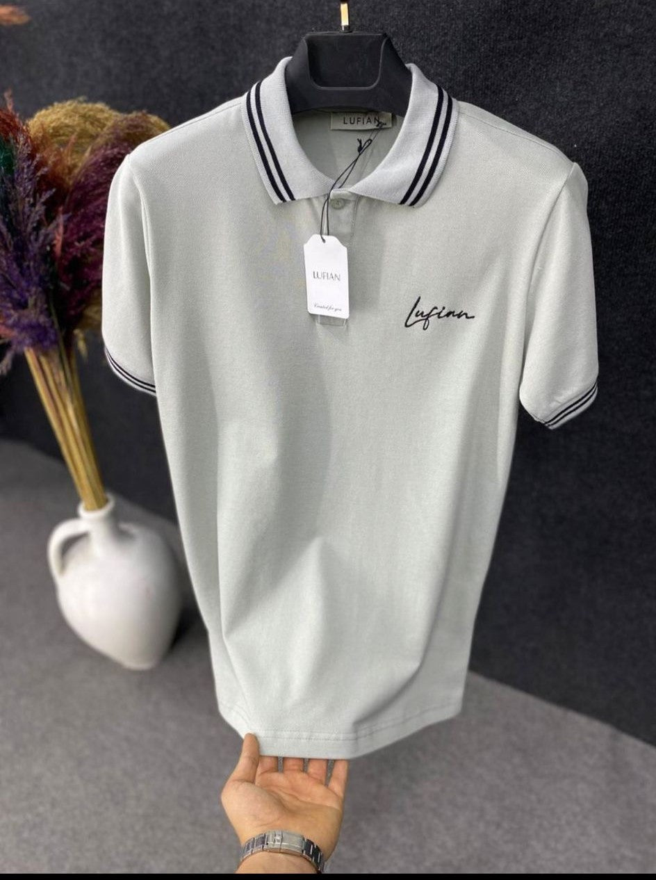Yaka Detaylı Yeşil Polo Tişört