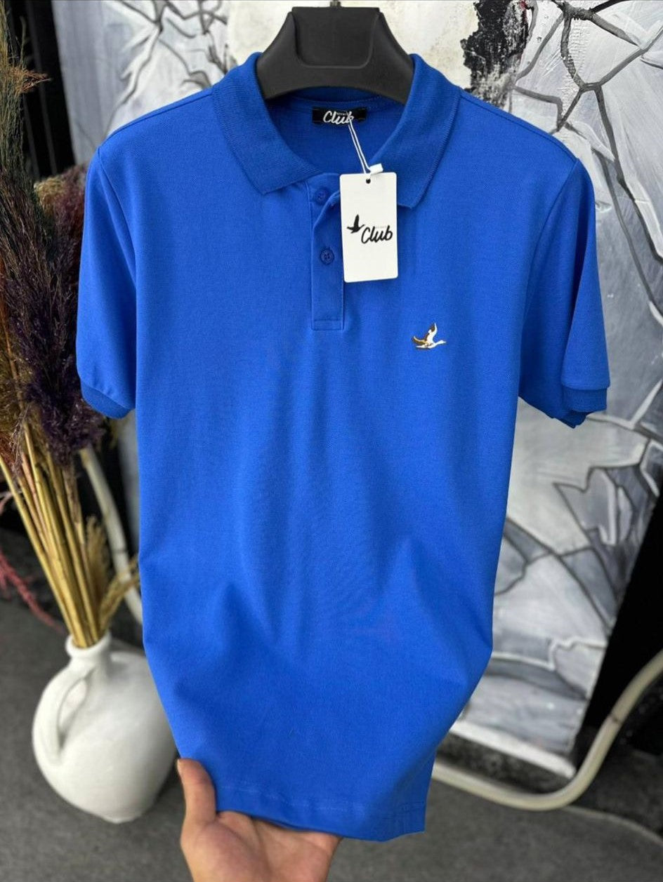 Minimalist Logolu Mavi Polo Tişört