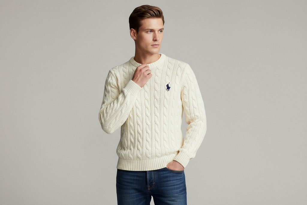 ERKEK  BEYAZ TRİKO KAZAK