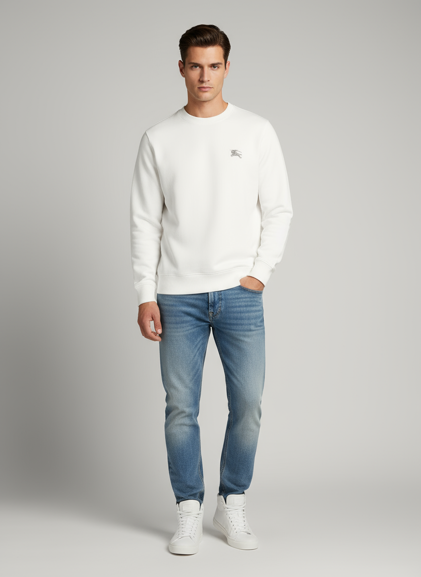 ERKEK SWEATSHIRT-BEYAZ