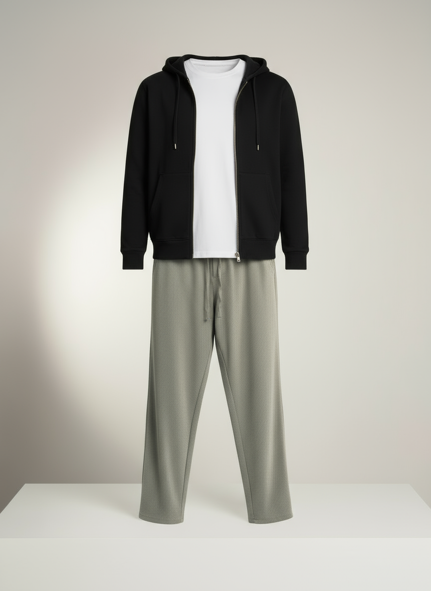 Rahat Kalıp Fitilli Dokulu Bağcıklı Pantolon