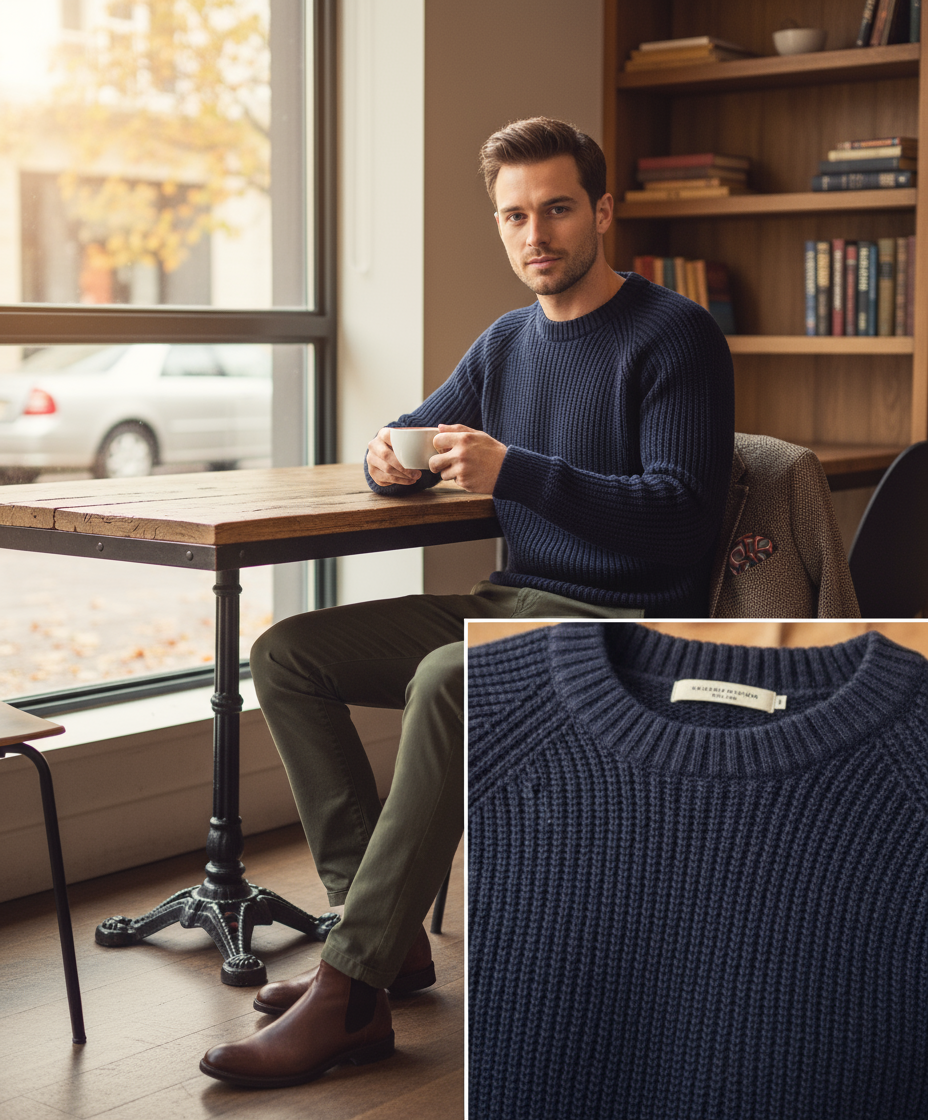 ERKEK LACİVERT TRİKO KAZAK