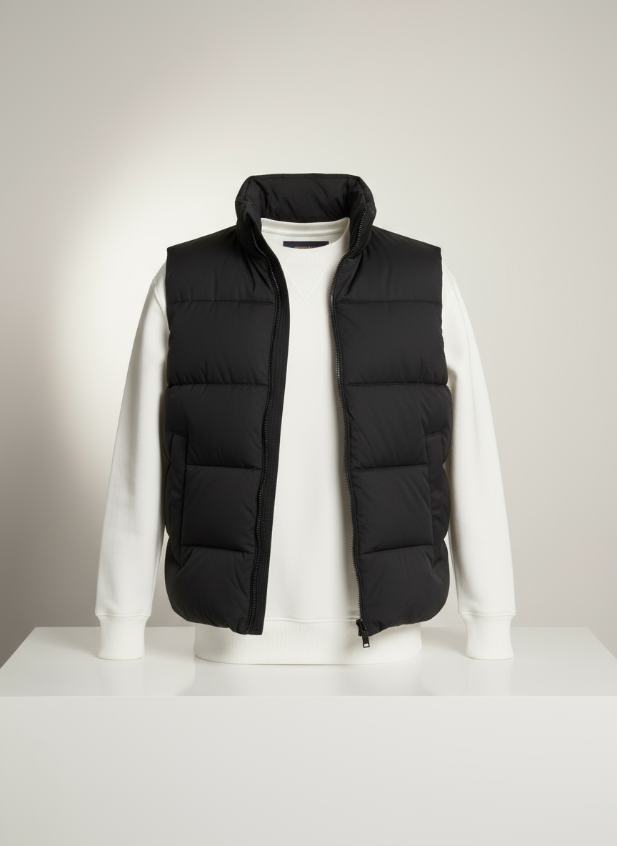 Erkek Siyah Kapitone Şişme Yelek