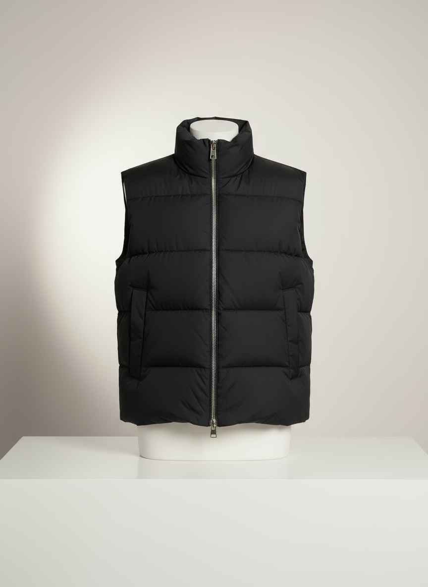 Erkek Siyah Kapitone Şişme Yelek